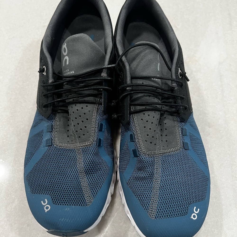 On Running Men's Athletic Shoes in Blue and Dark Gray